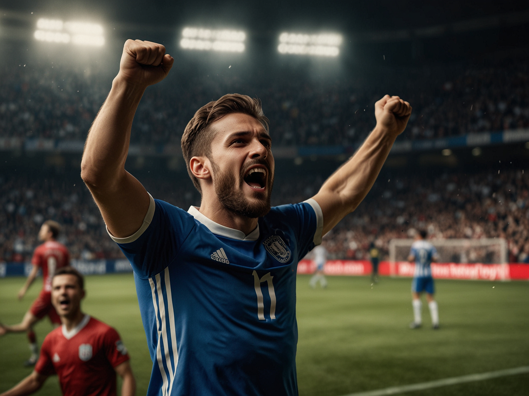 Игрок делает ставку на стадионе
